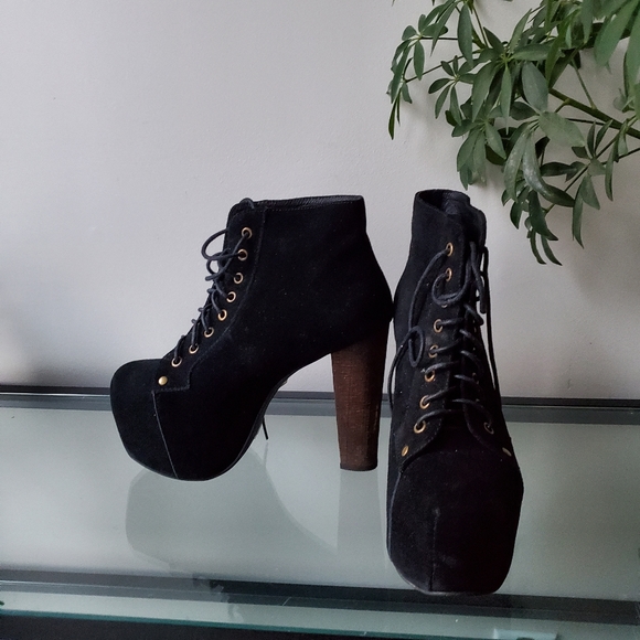 Jeffrey Campbell black suede boots us size 7 - Picture 1 of 6
